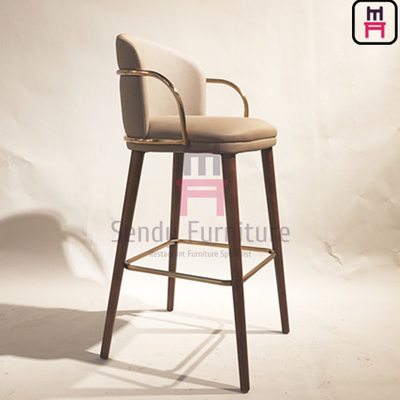 ซื้อ Sendy Leather Commercial Restaurant Bar Stool ที่วางเท้าสแตนเลสที่วางแขน online manufacture