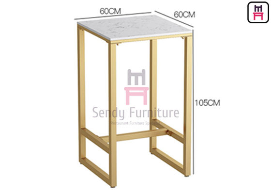 ซื้อ หินอ่อนด้านบน 2ft โลหะสแควร์สูง 60 ซม. ความยาวกรอบโลหะเคลือบทอง online manufacture