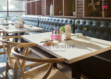 โซฟาหนังร้านอาหารชุดอาหารจานด่วนโรงแรมบูธโซฟาเพชรตกแต่งปุ่ม