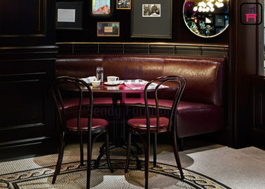 Leather Cafe Bench ร้านอาหารชุดโซฟาที่กำหนดเองรอบ Banquette สำหรับโรงแรมห้าเริ่มต้น