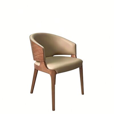 เก้าอี้ร้านอาหารไม้ปรับแต่งได้ ทำจากไม้แอชขาวแท้และหนังเทียมพรีเมียมสำหรับพื้นที่รับประทานอาหารที่หรูหรา