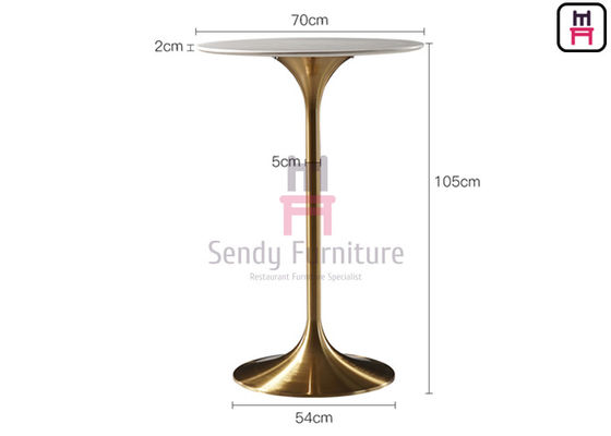 ความสูง 105 ซม. MDF ร้านอาหารบาร์ความสูงตาราง 0.2cbm สแตนเลส Round Tulip Table