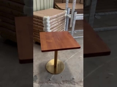 โต๊ะรับประทานอาหารร้านอาหารที่ทนทานในร่มความหนา 3/4/5 ซม. พร้อมหน้าไม้เนื้อแข็ง