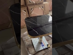 เซรามิคลายหินอ่อนทรงวงรีพร้อมโต๊ะอาหารตะเข็บทอง