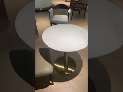 สี่เหลี่ยม สัญญาต้อนรับ มาร์บอร์ โต๊ะอาหารไม้ สีสอง ธาตุฐานเหล็ก